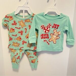 Disney Baby Mickey Mouse Holiday Treats 3 Piece PJ Sleep Set Size 3-6 Months